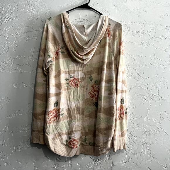 Maurices floral camo hooded open front cardigan womens medium streetwear casual - Picture 5 of 6